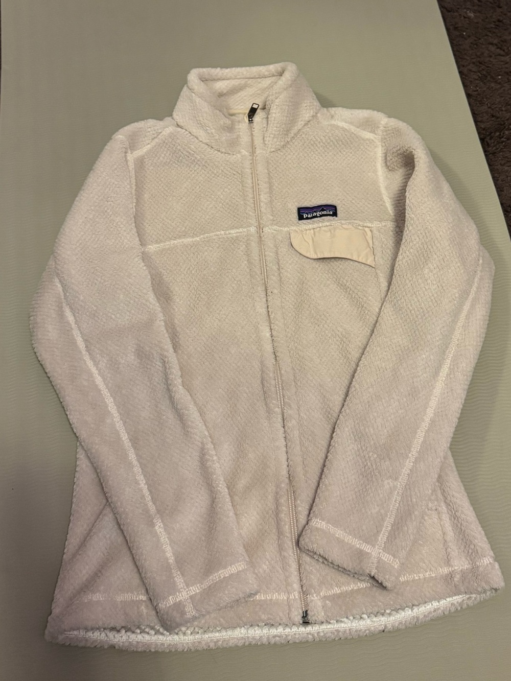 Patagonia white Full-Zip Fleece Jacket long sleeve size small
